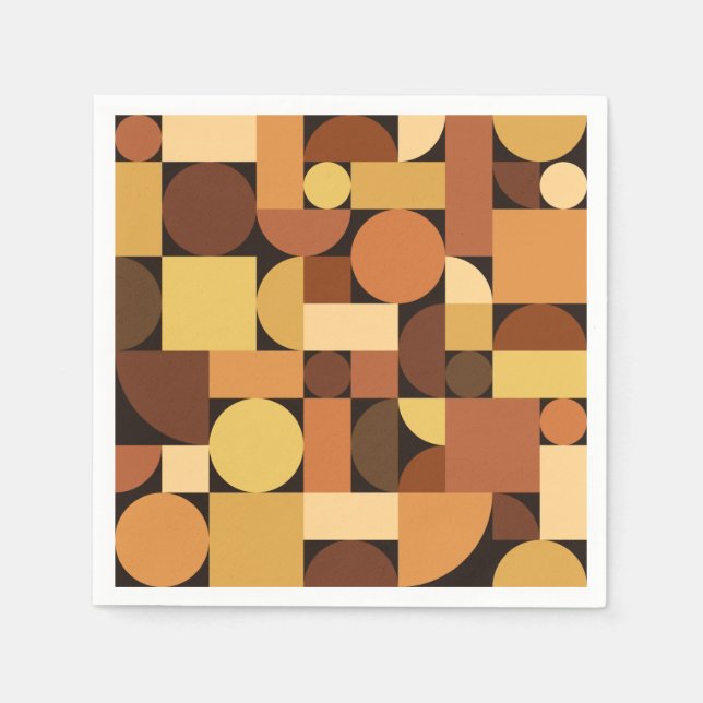 Modern geometrisk Orange i mitten Pappersservett (Framsidan)