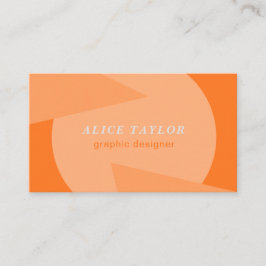 Modern geometrisk orange, monokrom hemdesignerskri visitkort