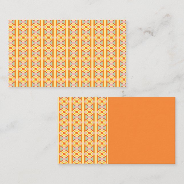 Modern geometrisk pixelart sömlöst mönster visitkort (Fram/baksida)