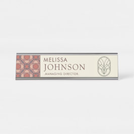 Modern geometrisk professionell namnskylt för skri