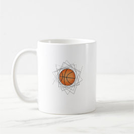 Modern geometrisk ram basketboll konst mugg