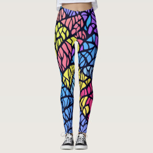 Modern geometrisk regnbåge, glasform Mönster Leggings