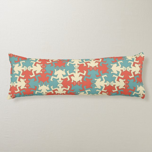 Modern geometrisk retro Strong Manar Mönster Kroppskudde (Framsidan)