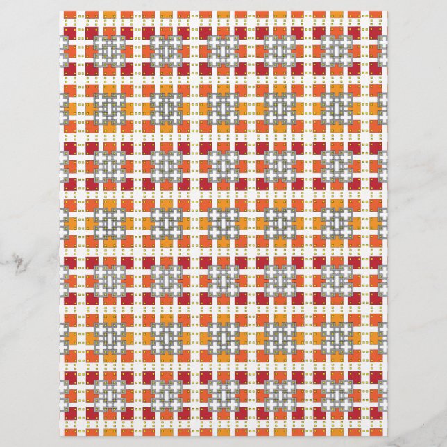 Modern geometrisk röd guber-kvadrater mönster (Framsida)