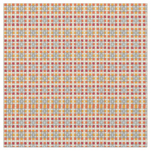 Modern geometrisk röd guber-kvadrater mönster tyg
