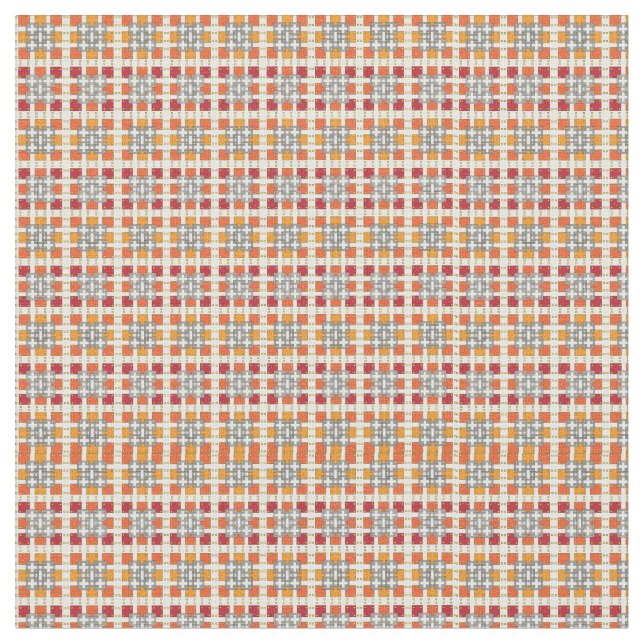 Modern geometrisk röd guber-kvadrater mönster tyg (Närbild)