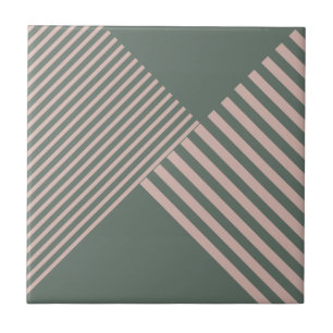 Modern geometrisk Rosa Diagonal Rand Slate Grått Kakelplatta