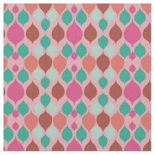 Modern geometrisk Rosa i mitten av århundradet Tyg