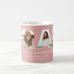 Modern geometrisk rosa med flera foto studenten kaffemugg
