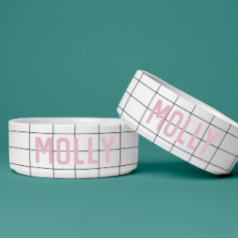 Modern geometrisk Rosa och vit rutnätsfelande