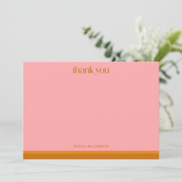 Modern geometrisk rosa orange bröllopsdusch specia tack kort