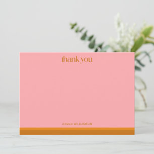 Modern geometrisk rosa orange bröllopsdusch specia tack kort