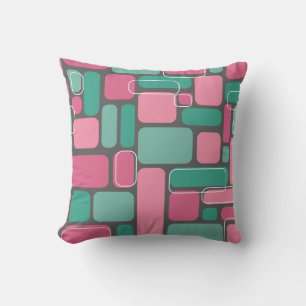 Modern geometrisk Rosa/skalning/Grått Kudde