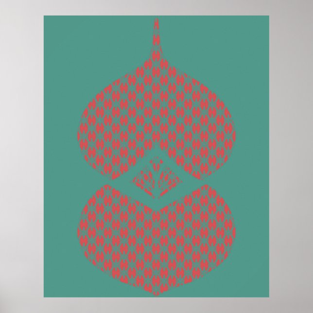 Modern geometrisk Rosa - turkos i mitten av århund Poster (Framsidan)