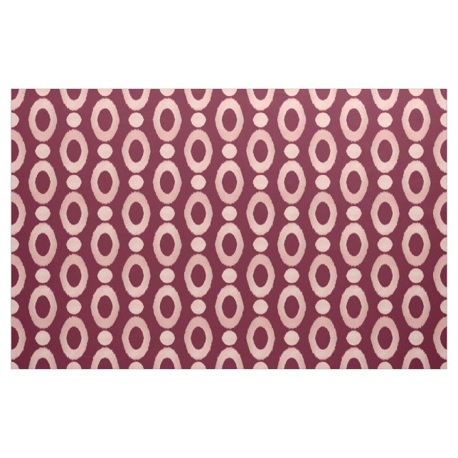 Modern geometrisk roséguld burgunderröd ikattryck tyg (Fat Quarter)