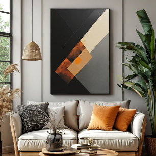 Modern geometrisk rost och svart textur canvastryck