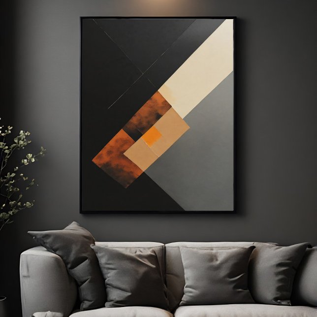 Modern geometrisk rost och svart textur poster (Skapare uppladdad)