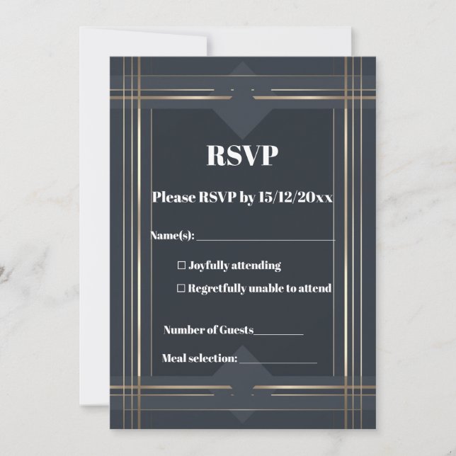 Modern Geometrisk RSVP-kort Inbjudningar (Framsida)