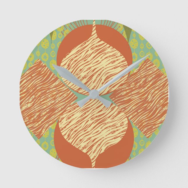 Modern Geometrisk rundklocka i mitten av århundrad Rund Klocka (Framsida)