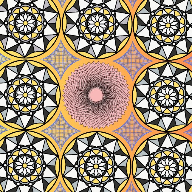 Modern geometrisk sakral mandala blomväggsklocka fyrkantig klocka (Skapare uppladdad)