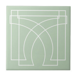 Modern geometrisk salvia grön kakelplatta