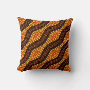Modern geometrisk sicksackmönster brun och beige kudde