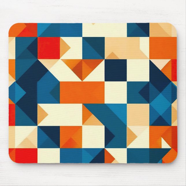 🟦 Modern geometrisk skrivbordsmatta för kreativt  Musmatta (Framsidan)