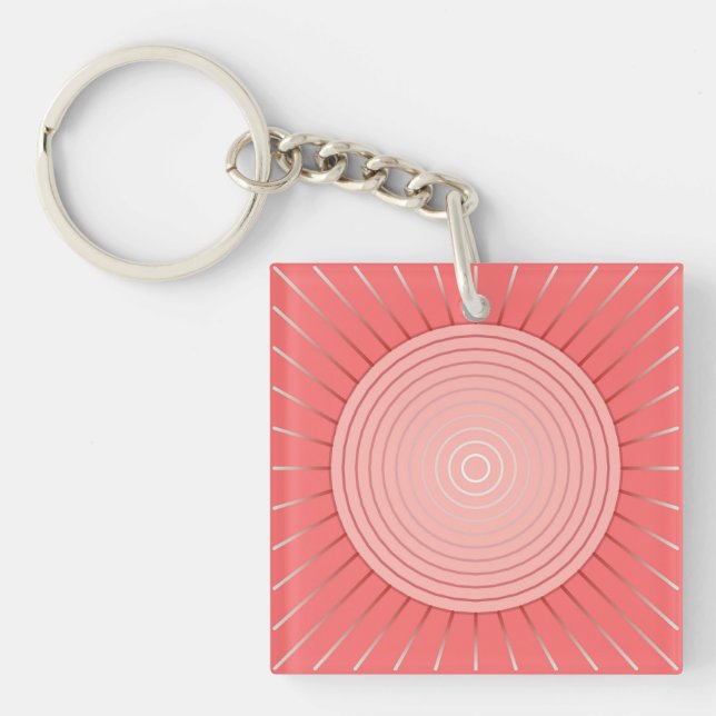 Modern geometrisk solnedgång - djupkorallets Rosa (Framsidan)