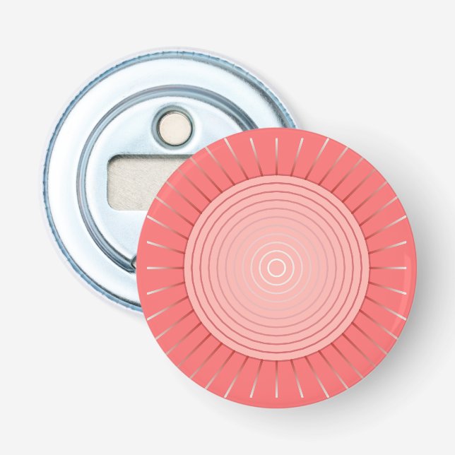 Modern geometrisk solnedgång - djupkorallets Rosa Flasköppnare (Framsidan)