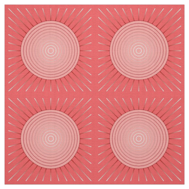 Modern geometrisk solnedgång - djupkorallets Rosa Tyg (Provkarta)