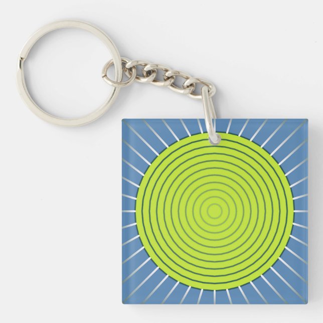 Modern geometrisk solsprängning - Lime and Denim B (Framsidan)