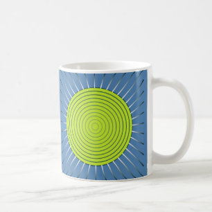 Modern geometrisk solsprängning - Lime and Denim B Kaffemugg