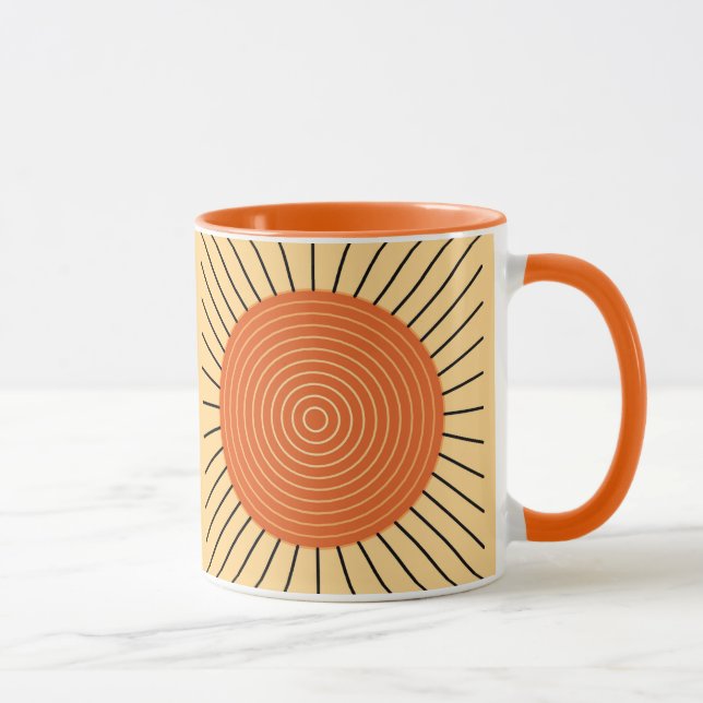 Modern geometrisk solsprängning - Mandarin-Orangen Mugg (Höger)
