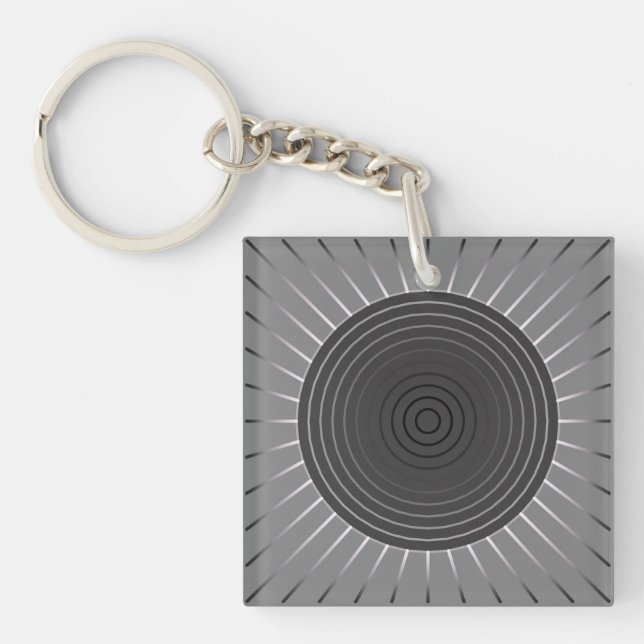 Modern geometrisk solsprängning - Mörk Hematite Gr (Framsidan)