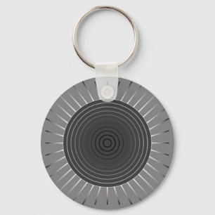Modern geometrisk solsprängning - Mörk Hematite Gr Nyckelring