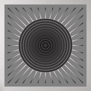 Modern geometrisk solsprängning - Mörk Hematite Gr Poster