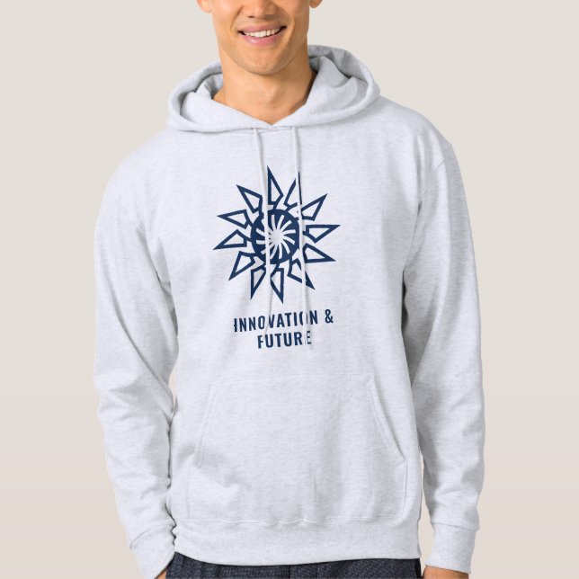 Modern geometrisk solstråledesign hoodie (Framsida)