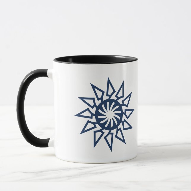 Modern geometrisk solstråledesign mugg (Vänster)