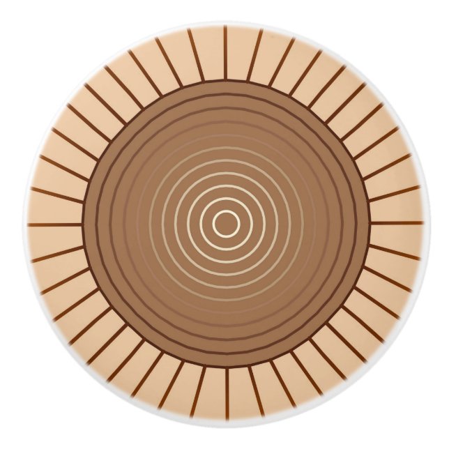 Modern geometrisk solstrålning - Brun och Tan Knopp (Framsidan)