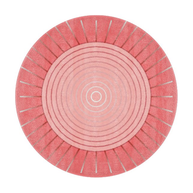 Modern geometrisk solstrålning - djup korallrosa (Framsidan)