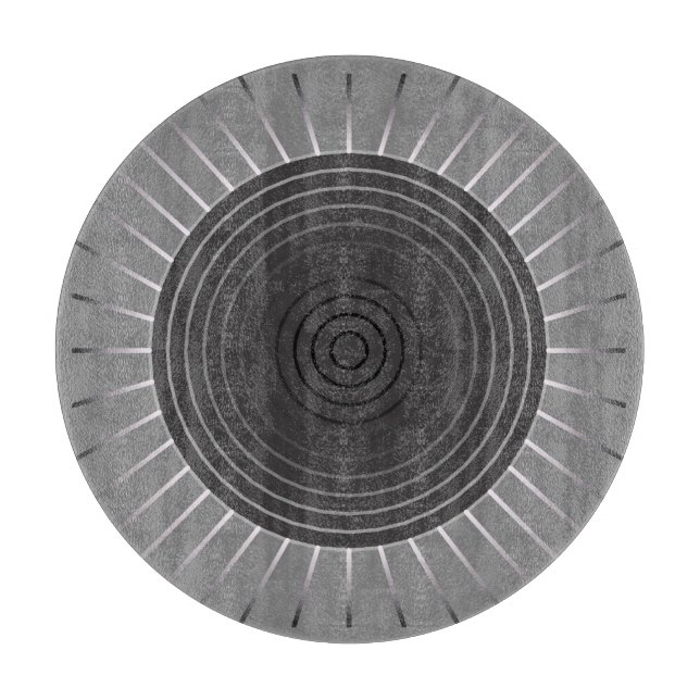 Modern geometrisk solstrålning - Mörk hematitgrå (Framsidan)
