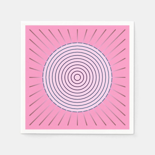 Modern geometrisk solstrålning - Nyanser av rosa Pappersservett (Framsidan)
