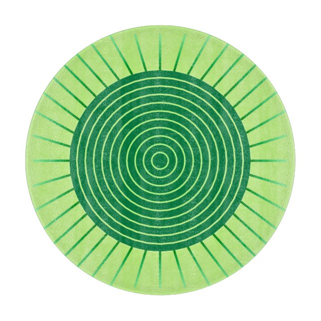 Modern geometrisk solstrålning - smaragdgrön och l (Framsidan)