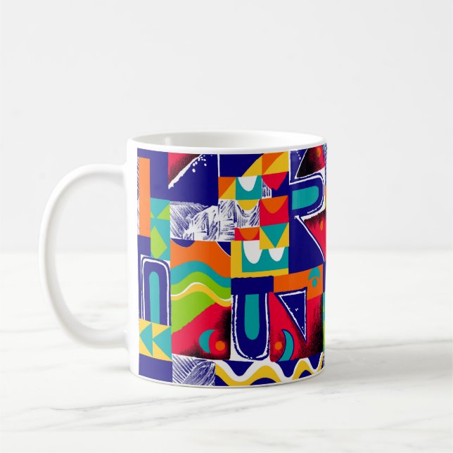 Modern geometrisk sömlös mönster kaffemugg (Vänster)
