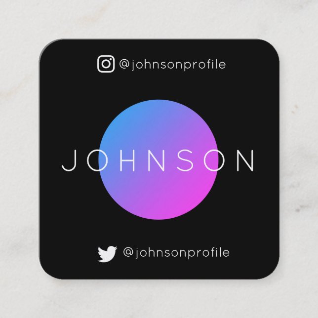 Modern geometrisk stil med svart QR-kodredigering Fyrkantigt Visitkort (Framsida)