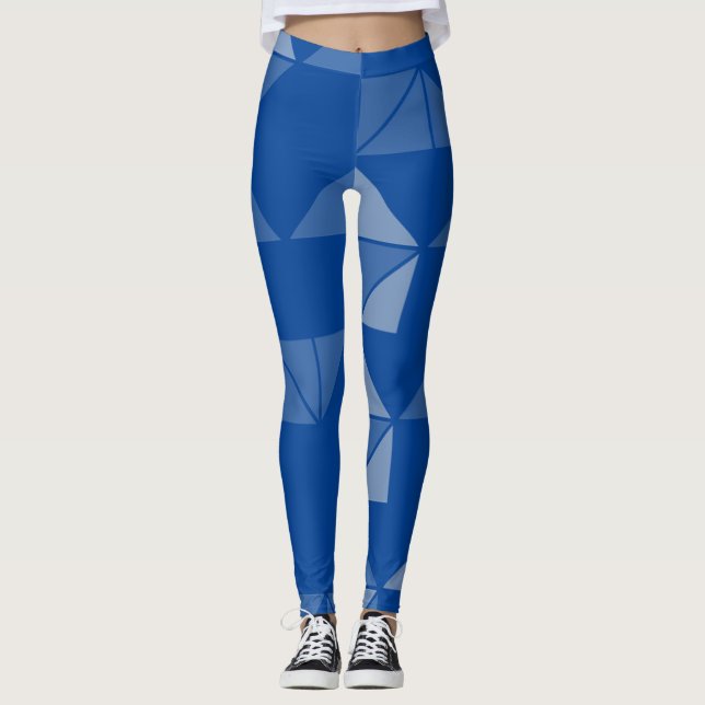 Modern geometrisk Stil på marinblå design Leggings (Framsida)