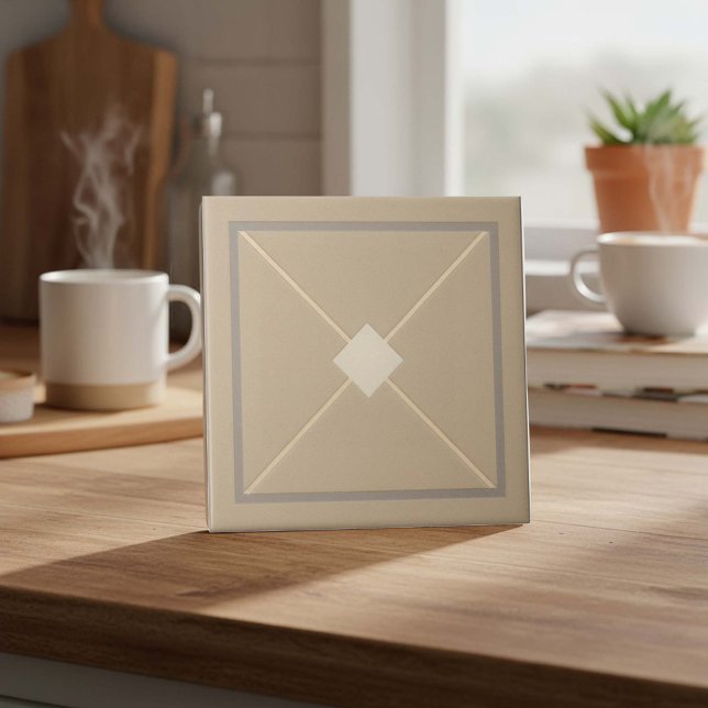 Modern geometrisk stjärnburksmönster Pat#17 Kaffe  Kakelplatta (Skapare uppladdad)