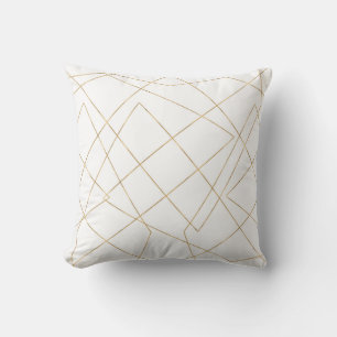 Modern geometrisk streck i Guld - abstrakt design Kudde