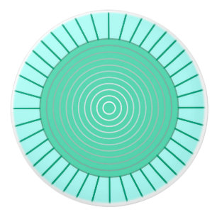 Modern geometrisk Sunburst - Aqua och Seafoam Knopp