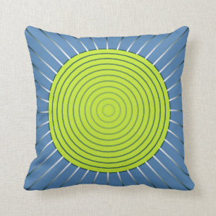 Modern geometrisk Sunburst - limefrukt- och Kudde